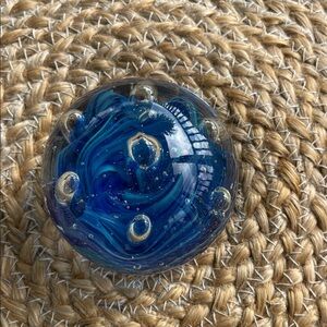 Blue Glass Paperweight